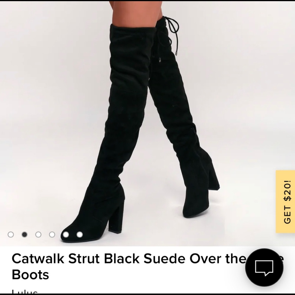 Over the knee faux suede boots